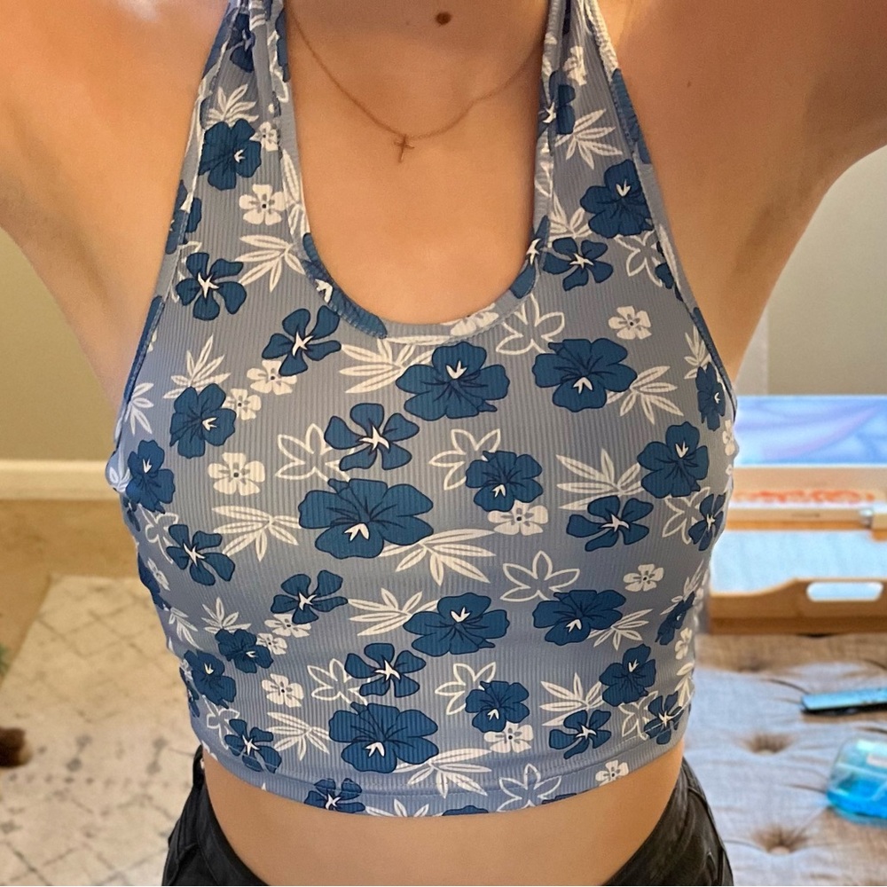 Blue summery top to wear on those hot and sunny days.